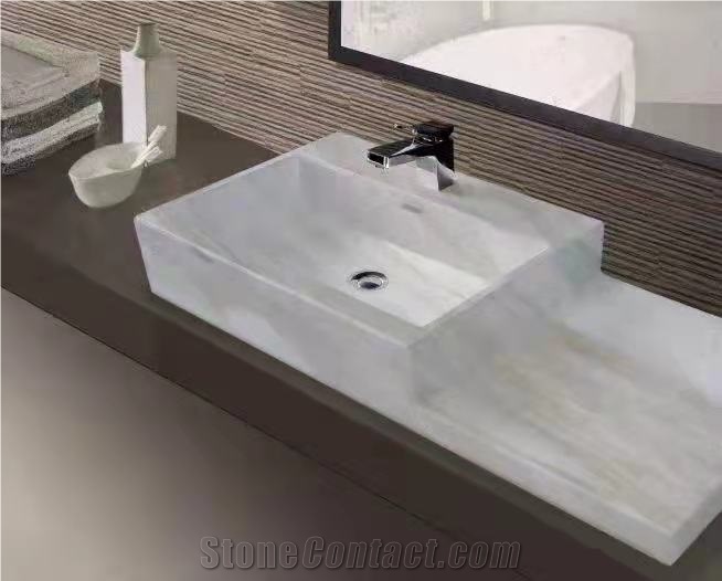 Uniqued Design Rectangular Stone Vessel Sinks