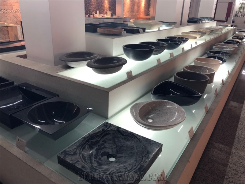 Uniqued Design Rectangular Stone Vessel Sinks