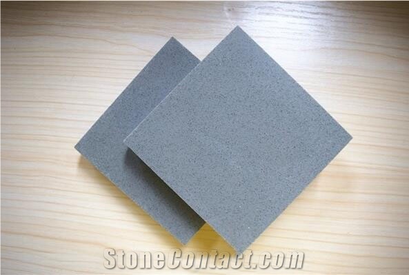 China Grey Engineered Corian Stone Slab Resistant To Stains