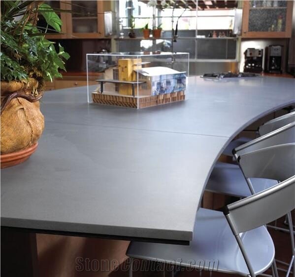 China Grey Engineered Corian Stone Slab Resistant To Stains