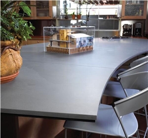 China Grey Engineered Corian Stone Slab Resistant To Stains