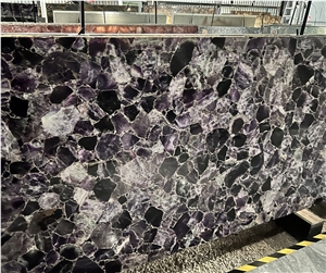 Dark Purple Quartz Slabs For Walling