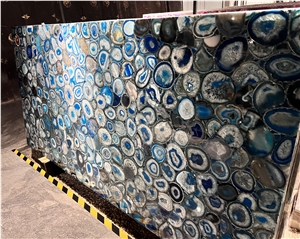 Luxury Blue Agate Semiprecious Slabs For Kitchen Luxury Blue Agate Semiprecious Slabs For Kitchen