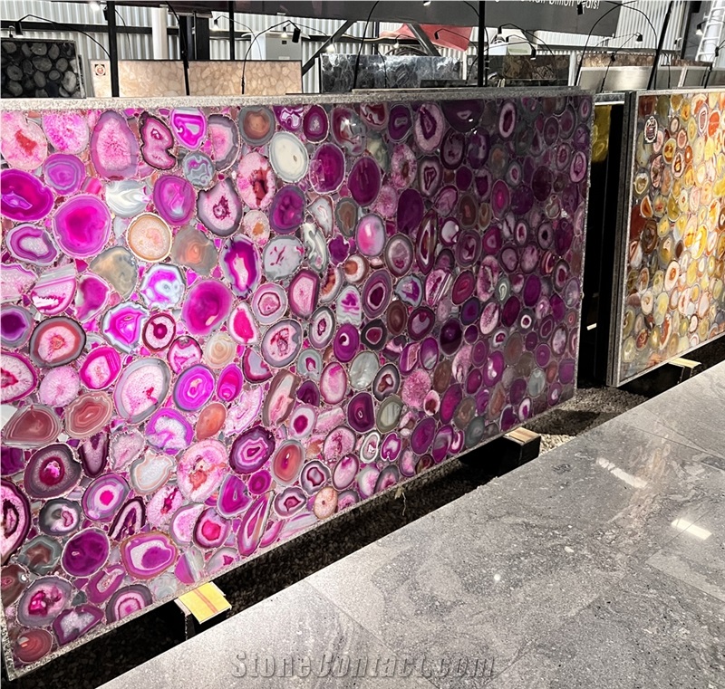 Rose Red Agate Semiprecious Slabs