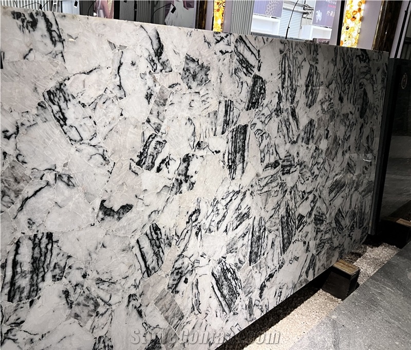 Zebra Vein Quartz Semiprecious Slabs