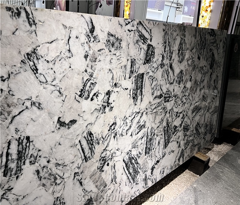 Zebra Vein Quartz Semiprecious Slabs