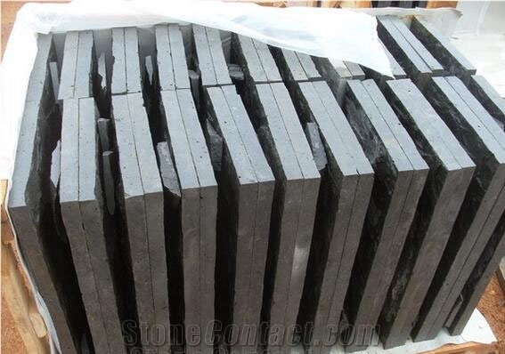 Dark Grey Basalt Split Face Slab & Tile, China Grey Basalt
