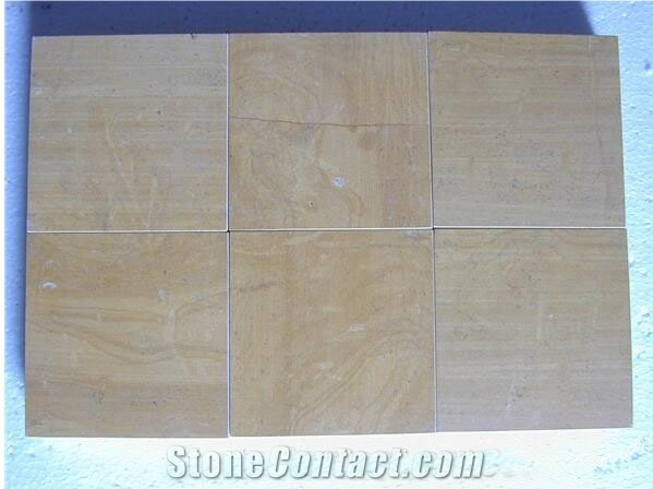 Fossil Mint Sandstone Tiles, Beige Sandstone Slabs India