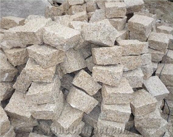 G682 Yellow Granite,Rust Stone Cube Stone,Paving Stone