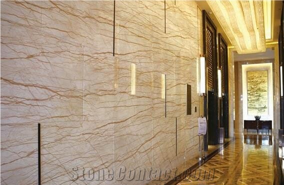 New Sofitel Gold Beige Marble Slab & Tile