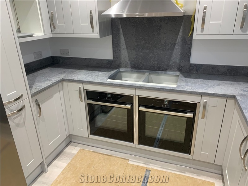 Prefab Quartz Kitchen Countertops Artificial Stone Worktops