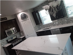 Solid Surface Quartz Countertops Artificial Stone Island Top