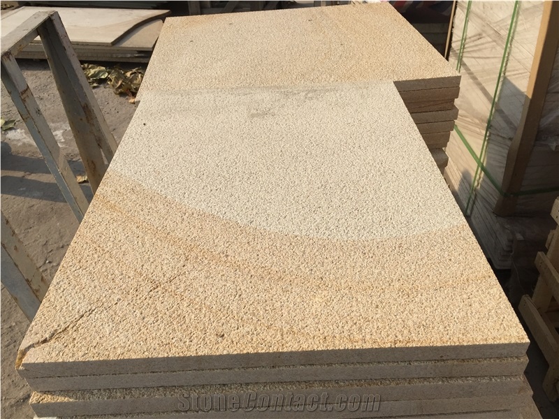 Chinese Granite Floor Tile Baipo Yellow Stone French Pattern