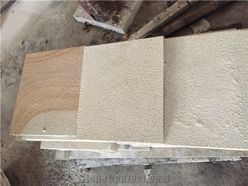 Chinese Granite Floor Tile Baipo Yellow Stone French Pattern