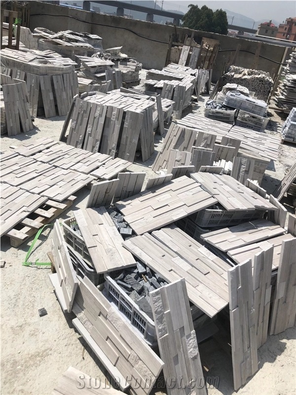 Marble Ledge Stone Panel Wooden Stone Stacked Wall Cladding