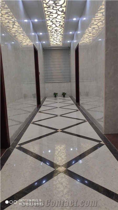 Marble Square Floor Medallion Stone Waterjet Carpet Pattern