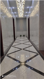 Marble Square Floor Medallion Stone Waterjet Carpet Pattern