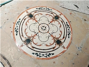 Marble Square Floor Medallion Stone Waterjet Carpet Pattern