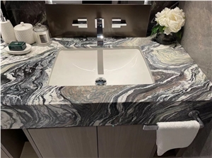 Miter Edge Marble Bathroom Counterop French Purple Bath Top