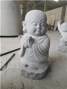 Outdoor Stone Buhda Statue Granite Smiling Buhda Sculpture