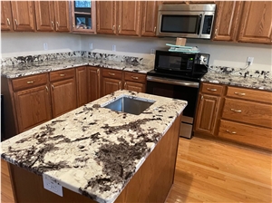 Prefab Granite Kitchen Bar Top Splendor Peninsula Countertop