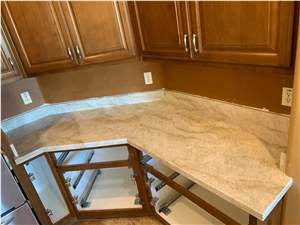 Quartzite Kitchen Bar Top Taj Mahal Wafterfall Island Tops