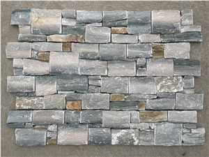 Stacked Brick Stone Wall Cladding Quartzite Ledger Veneer