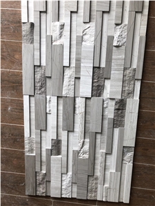 Stacked Marble Wall Cladding Veneer Wooden Culture Stone