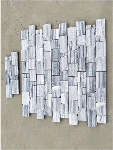 Stacked Stone Corner Veneer Grey Quartzite Ledger Cladding