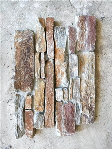 Stacked Stone Corner Veneer Grey Quartzite Ledger Cladding