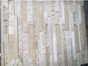 Stacked Thin Stone Veneer Travertine Feature Wall Cladding