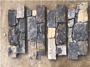 Stone Corner Wall Cladding Veneer Grey Quartzite Ledger Tile