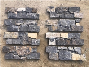 Stone Corner Wall Cladding Veneer Grey Quartzite Ledger Tile