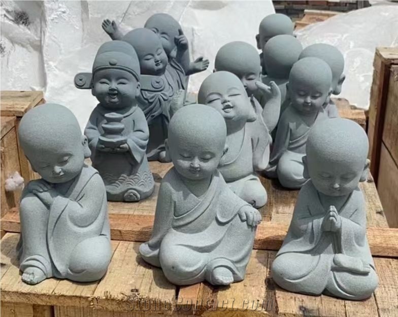 Stone Garden Statues Walking Buhda Street Art Sculpture 