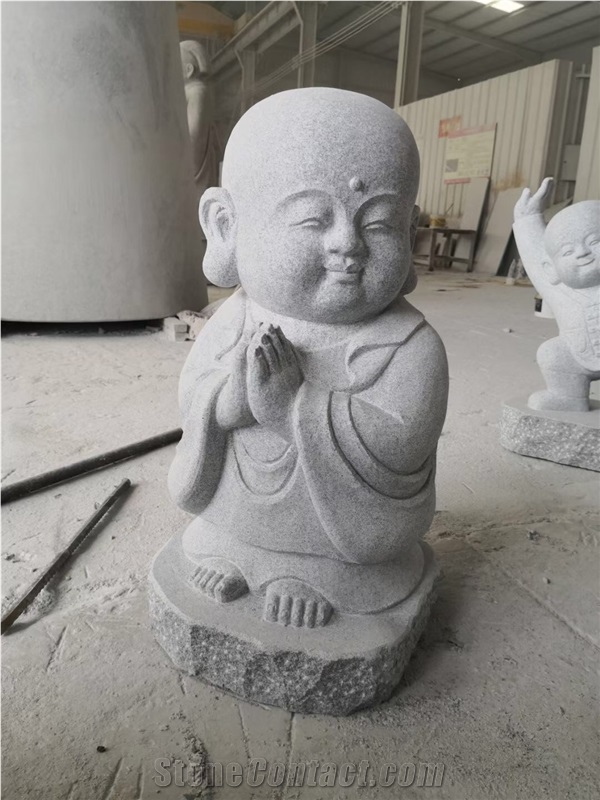Stone Landscape Human Sculpture Granite Running Buhda Statue