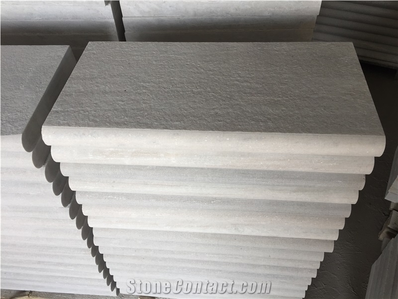 Stone Pool Tread Coping Spa White Quartzite Bullnose Coping