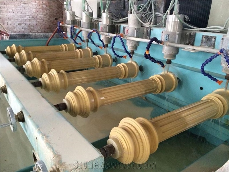 Stone Veneer Pillar Column Designed Marble Hollow Column