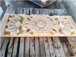 Stone Wall Relief Yellow Onyx Laser Etching Laser Engraving
