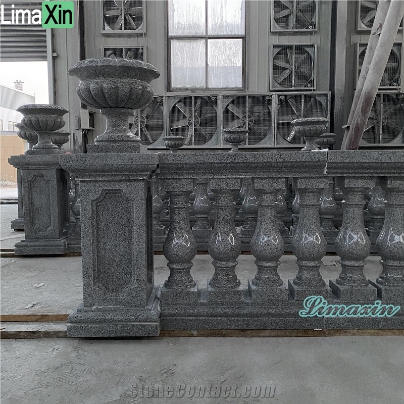 Customized Natural Grey Granite Garden Decor Balustrades