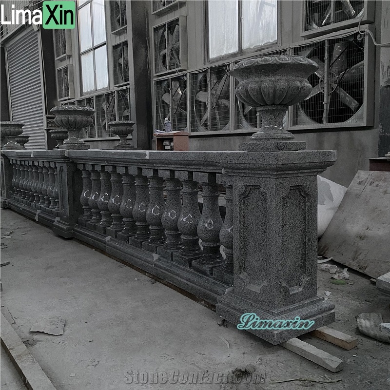 Customized Natural Grey Granite Garden Decor Balustrades