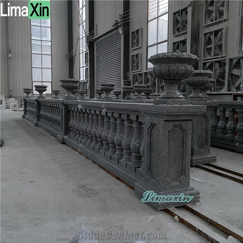 Customized Natural Grey Granite Garden Decor Balustrades