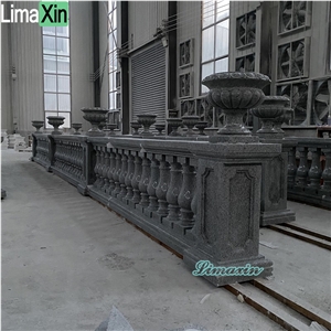 Customized Natural Grey Granite Garden Decor Balustrades