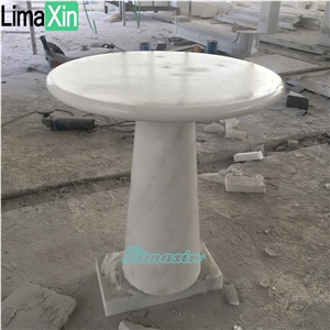Customized Small Size Natural White Marble Coffee Table Set
