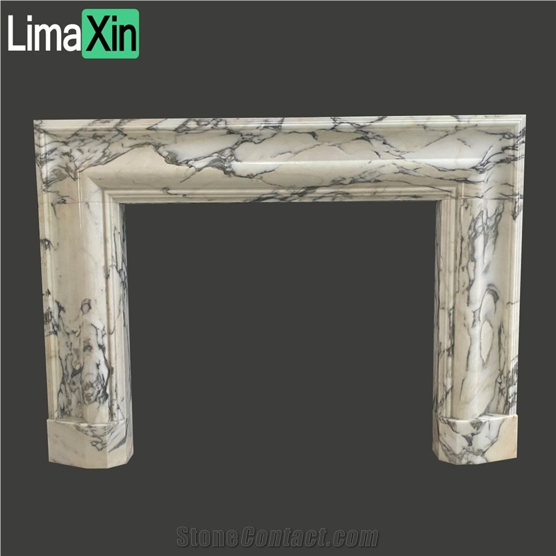 Modern Design Italian Luxury White Marble Fireplace Mantel 