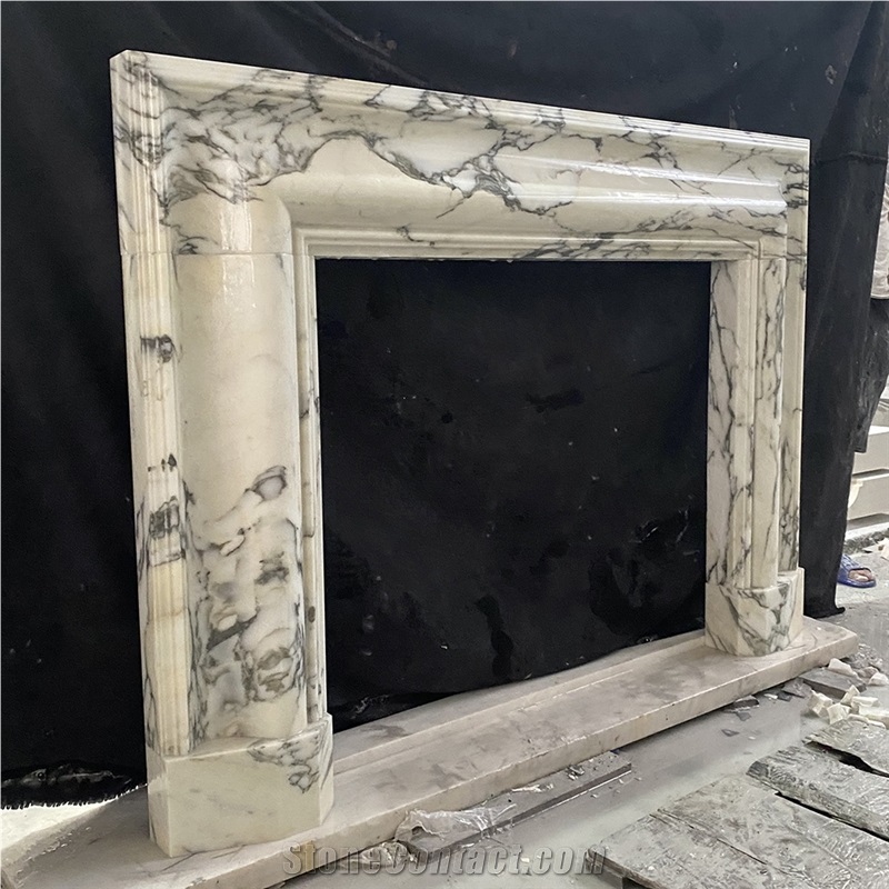 Modern Design Italian Luxury White Marble Fireplace Mantel 