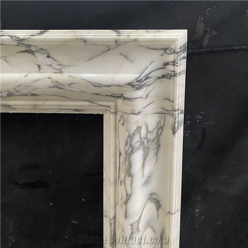 Modern Design Italian Luxury White Marble Fireplace Mantel 