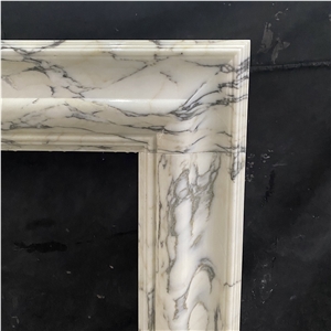 Modern Design Italian Luxury White Marble Fireplace Mantel 