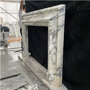 Modern Design Italian Luxury White Marble Fireplace Mantel 