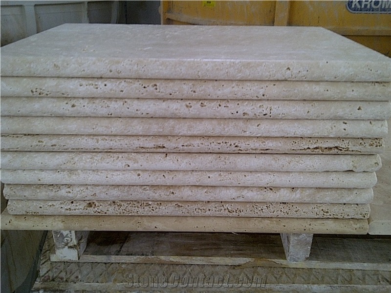 Bullnosed Edge Travertine Pool Coping, Swimming Pool Pavers