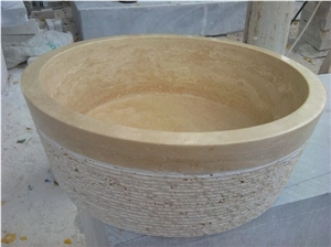 Naturalstone Red Marble Sink-Bowl, Wash Basin